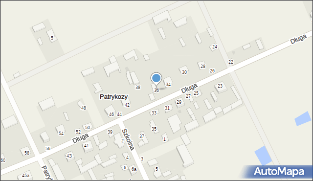 Patrykozy, Długa, 36, mapa Patrykozy