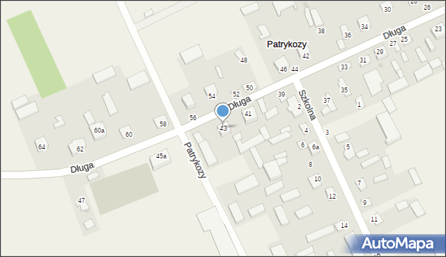 Patrykozy, Długa, 43, mapa Patrykozy