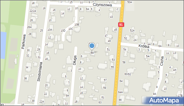 Piotrków Trybunalski, Długa, 6A, mapa Piotrków Trybunalski