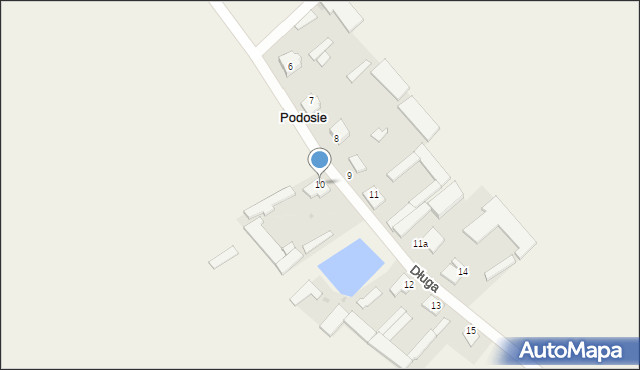 Podosie, Długa, 10, mapa Podosie