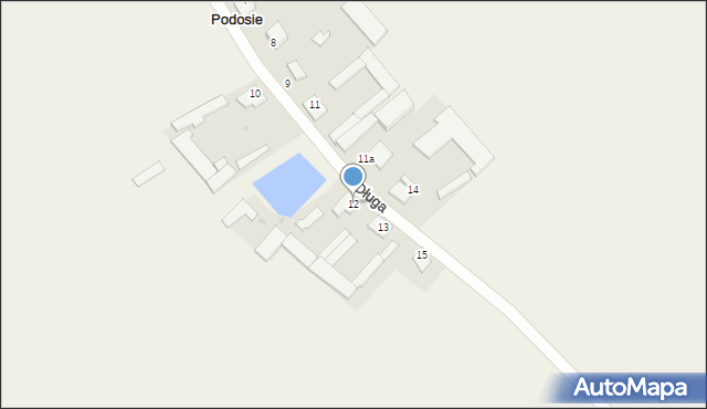 Podosie, Długa, 12, mapa Podosie