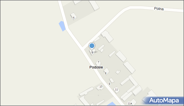 Podosie, Długa, 6, mapa Podosie