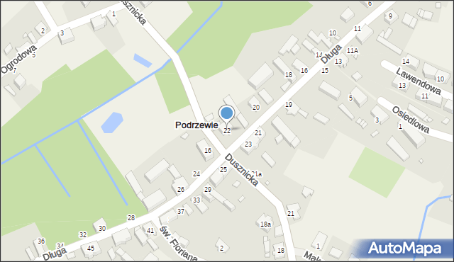 Podrzewie, Długa, 22, mapa Podrzewie