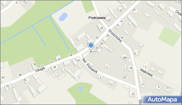 Podrzewie, Długa, 37, mapa Podrzewie