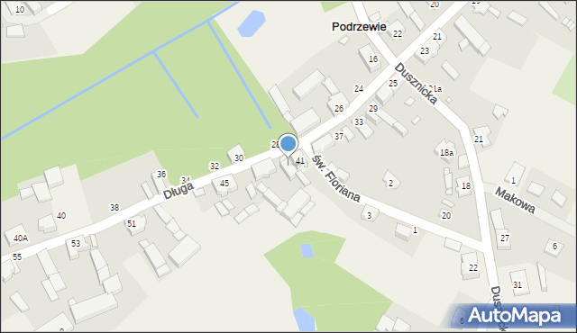 Podrzewie, Długa, 43, mapa Podrzewie