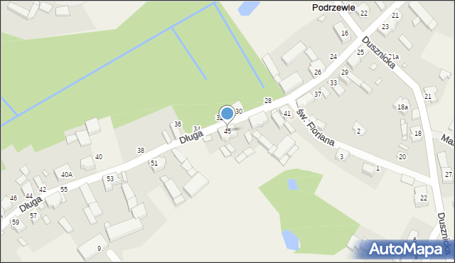 Podrzewie, Długa, 45, mapa Podrzewie