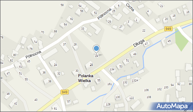 Polanka Wielka, Długa, 24, mapa Polanka Wielka