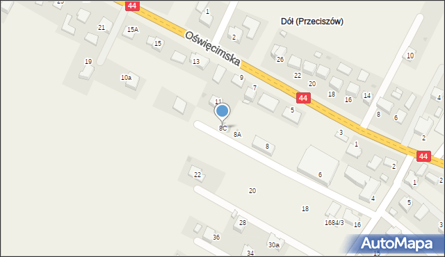 Przeciszów, Długa, 8C, mapa Przeciszów