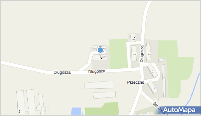 Przeczno, Długosza Jana, 14, mapa Przeczno