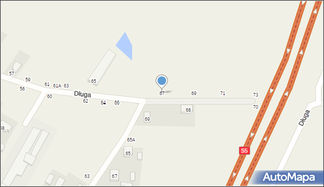 Psary, Długa, 67, mapa Psary