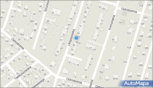 Radom, Długojowska, 60, mapa Radomia