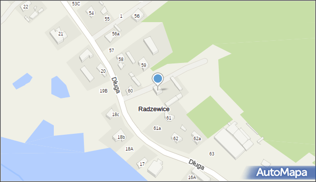 Radzewice, Długa, 18, mapa Radzewice