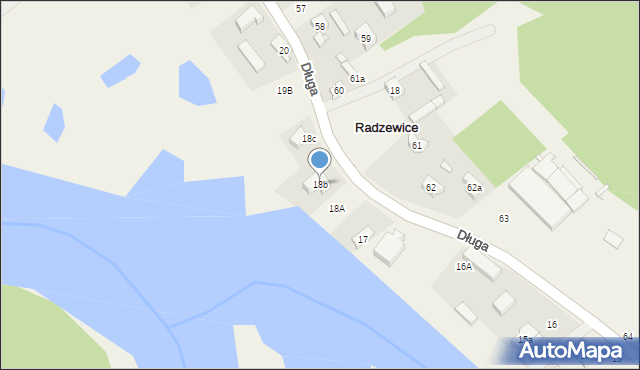 Radzewice, Długa, 18b, mapa Radzewice