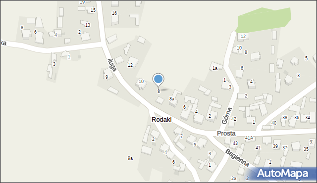 Rodaki, Długa, 8, mapa Rodaki