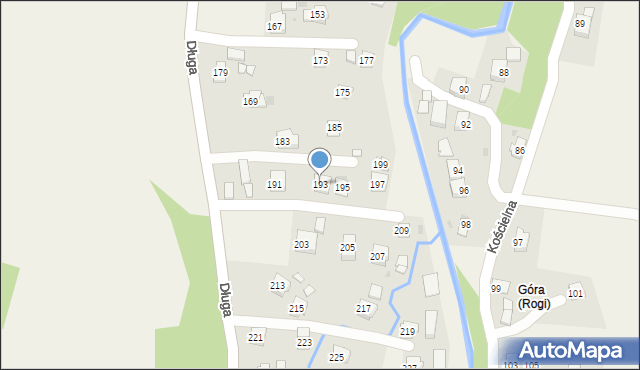 Rogi, Długa, 193, mapa Rogi