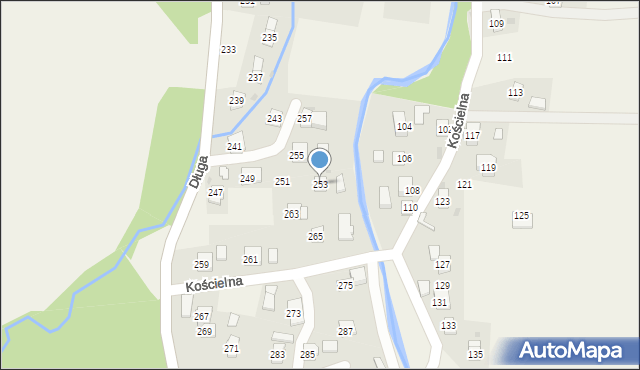 Rogi, Długa, 253, mapa Rogi