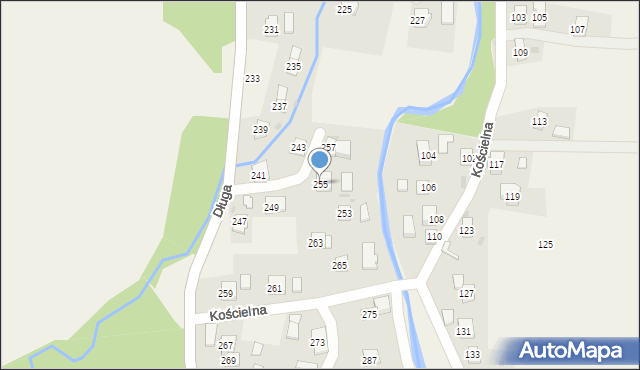 Rogi, Długa, 255, mapa Rogi