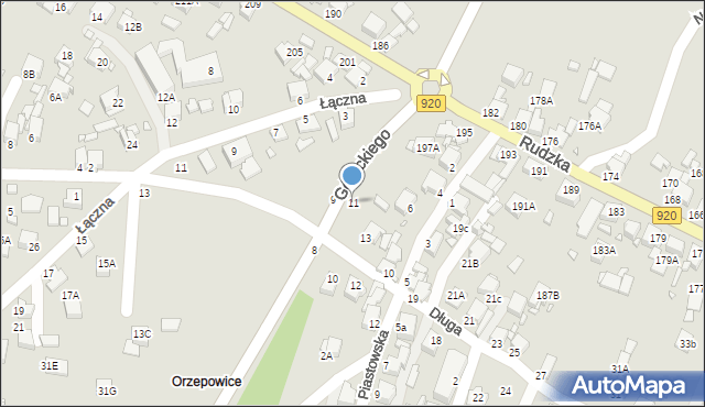 Rybnik, Długa, 11, mapa Rybnika