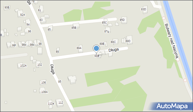 Rybnik, Długa, 91B, mapa Rybnika