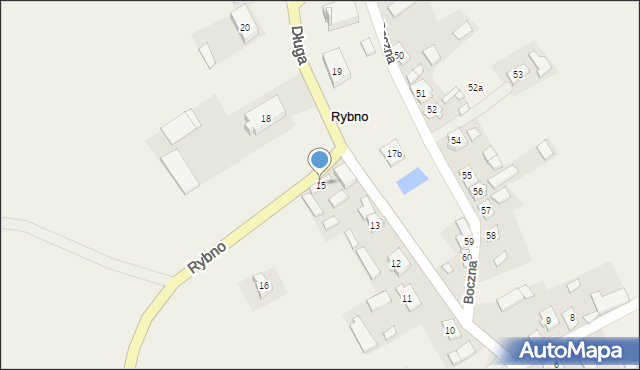 Rybno, Długa, 15, mapa Rybno