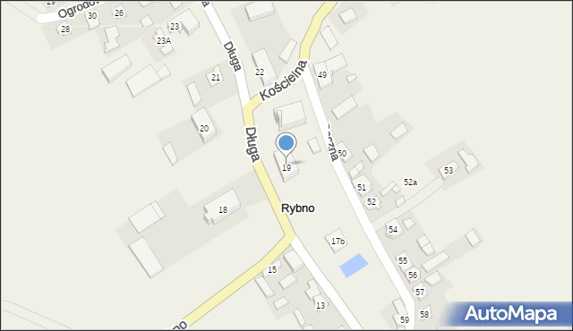 Rybno, Długa, 19, mapa Rybno