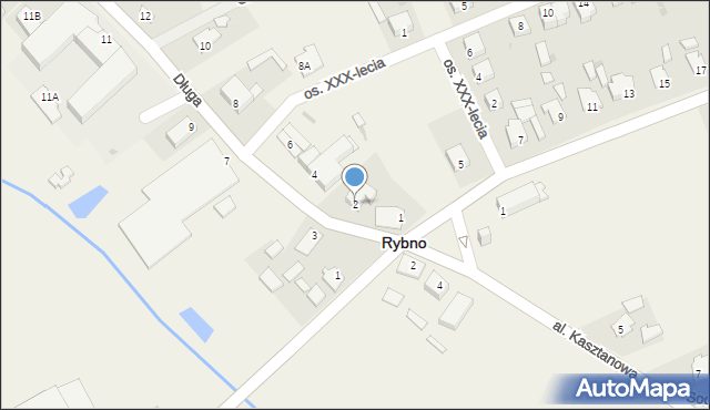 Rybno, Długa, 2, mapa Rybno