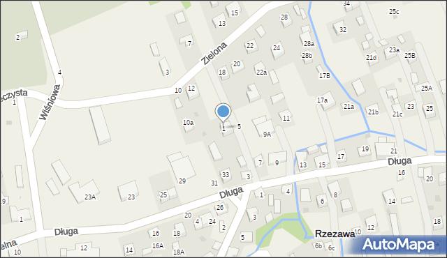 Rzezawa, Długa, 1, mapa Rzezawa