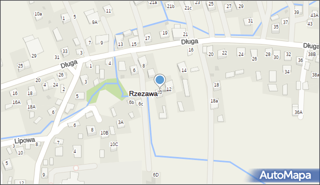 Rzezawa, Długa, 10, mapa Rzezawa