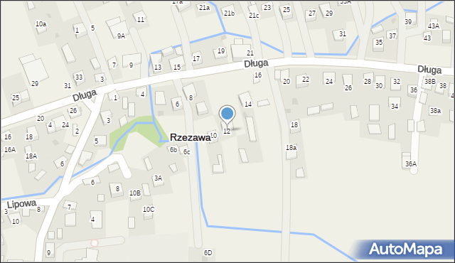 Rzezawa, Długa, 12, mapa Rzezawa