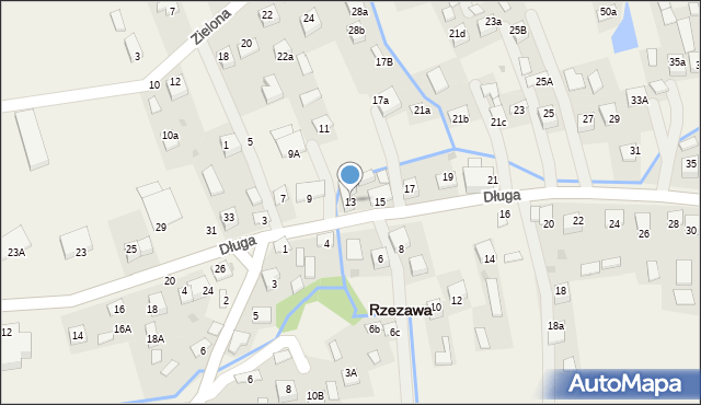 Rzezawa, Długa, 13, mapa Rzezawa