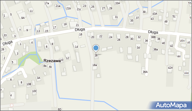 Rzezawa, Długa, 18, mapa Rzezawa