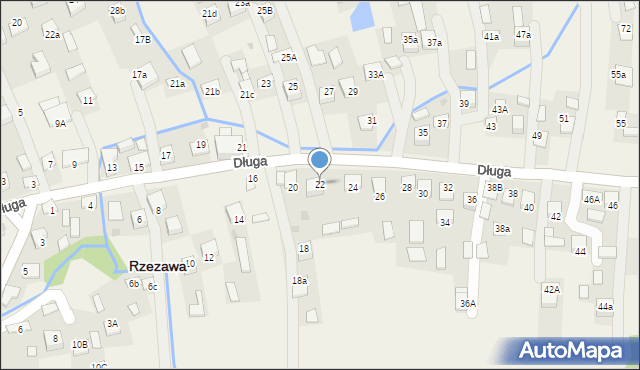 Rzezawa, Długa, 22, mapa Rzezawa