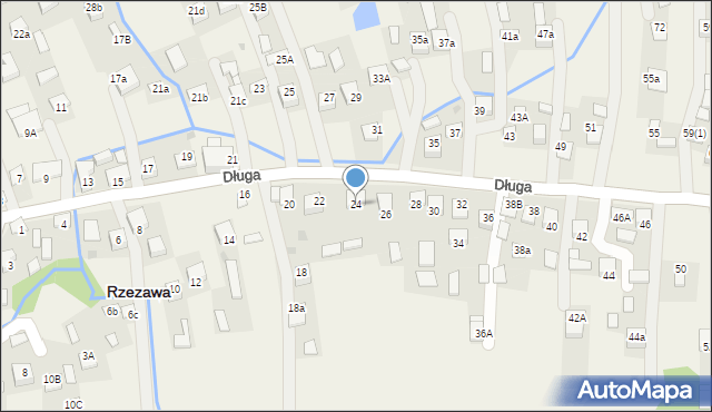 Rzezawa, Długa, 24, mapa Rzezawa