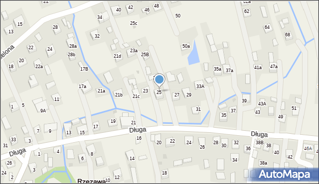 Rzezawa, Długa, 25, mapa Rzezawa