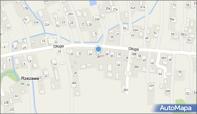 Rzezawa, Długa, 26, mapa Rzezawa