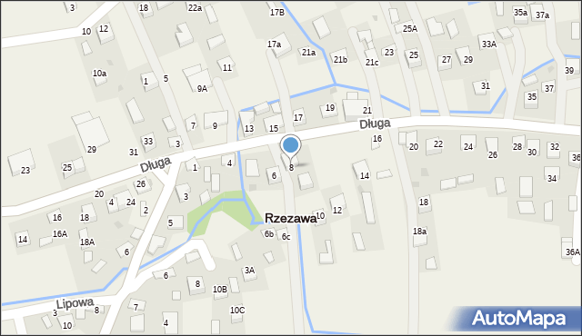 Rzezawa, Długa, 8, mapa Rzezawa