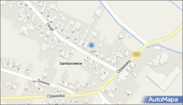 Samborowice, Długa, 10, mapa Samborowice