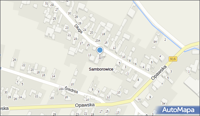 Samborowice, Długa, 11, mapa Samborowice