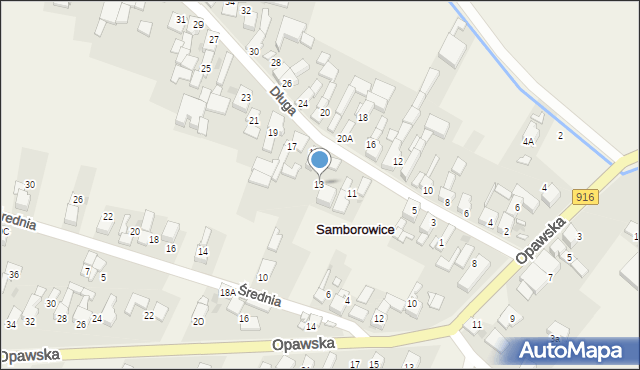 Samborowice, Długa, 13, mapa Samborowice