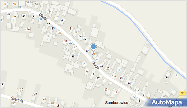 Samborowice, Długa, 28, mapa Samborowice