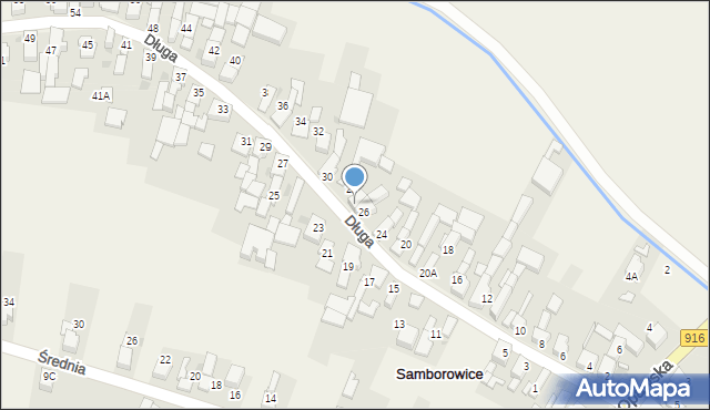 Samborowice, Długa, 28A, mapa Samborowice