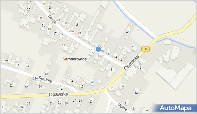 Samborowice, Długa, 3, mapa Samborowice