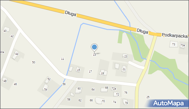 Sieniawa, Długa, 13, mapa Sieniawa