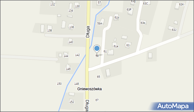 Sieniawa, Długa, 59, mapa Sieniawa