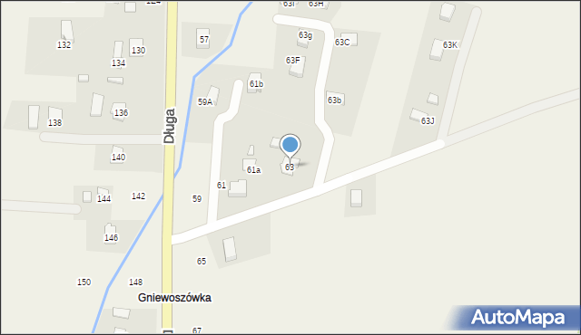 Sieniawa, Długa, 63, mapa Sieniawa