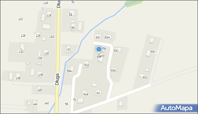 Sieniawa, Długa, 63F, mapa Sieniawa