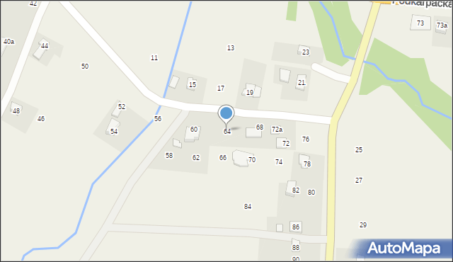 Sieniawa, Długa, 64, mapa Sieniawa