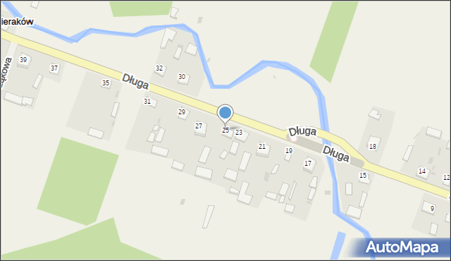 Sieraków, Długa, 25, mapa Sieraków