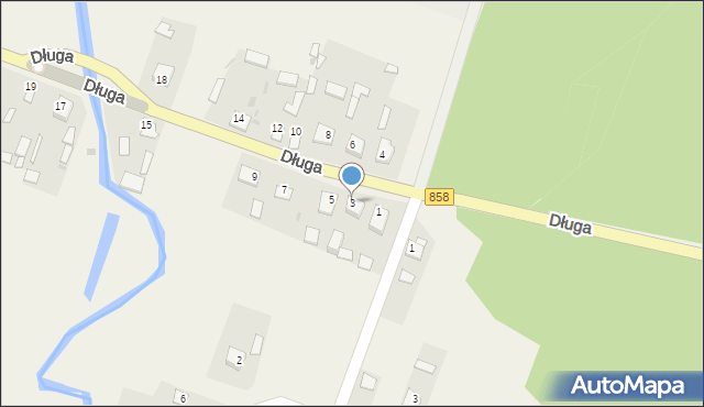 Sieraków, Długa, 3, mapa Sieraków