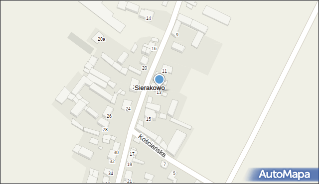 Sierakowo, Długa, 13, mapa Sierakowo